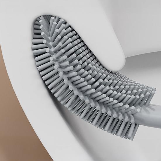 Toilettenbürste mit langem Griff Weicher Silikonbürstenkopf Vollständige Abdeckung Schnell trocknend Geruchsresistent Toilettenreiniger Badezimmerwerkzeug