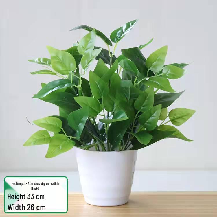 Potted Artificial Pothos Leaves & Flowers – Indoor/Outdoor Decorative Floor-Standing Bonsai.