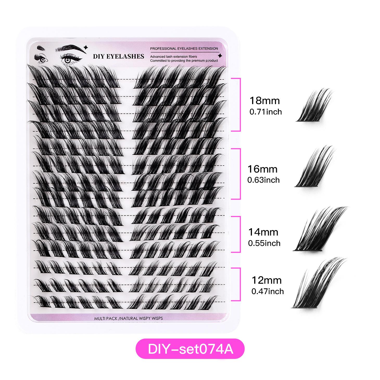 

168 пучков волос, густые косые летящие сегментированные накладные ресницы 12-18 мм, отдельные пучки ресниц