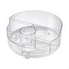 Rotating Cosmetic Makeup Rack Organizer, Large Capacity Multi Grids Storage Case for Bathroom Table