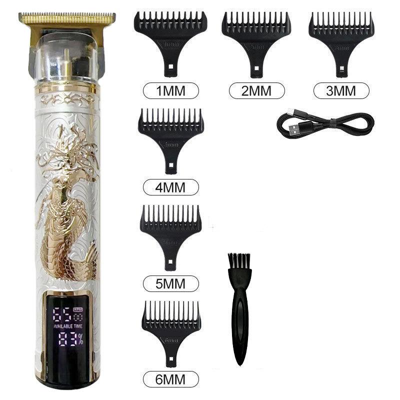 Stainless Steel Hair Clippers with Large Digital Display Electric Hair Clipper Professional USB Cordless Clipper Professional Beard Trimmer