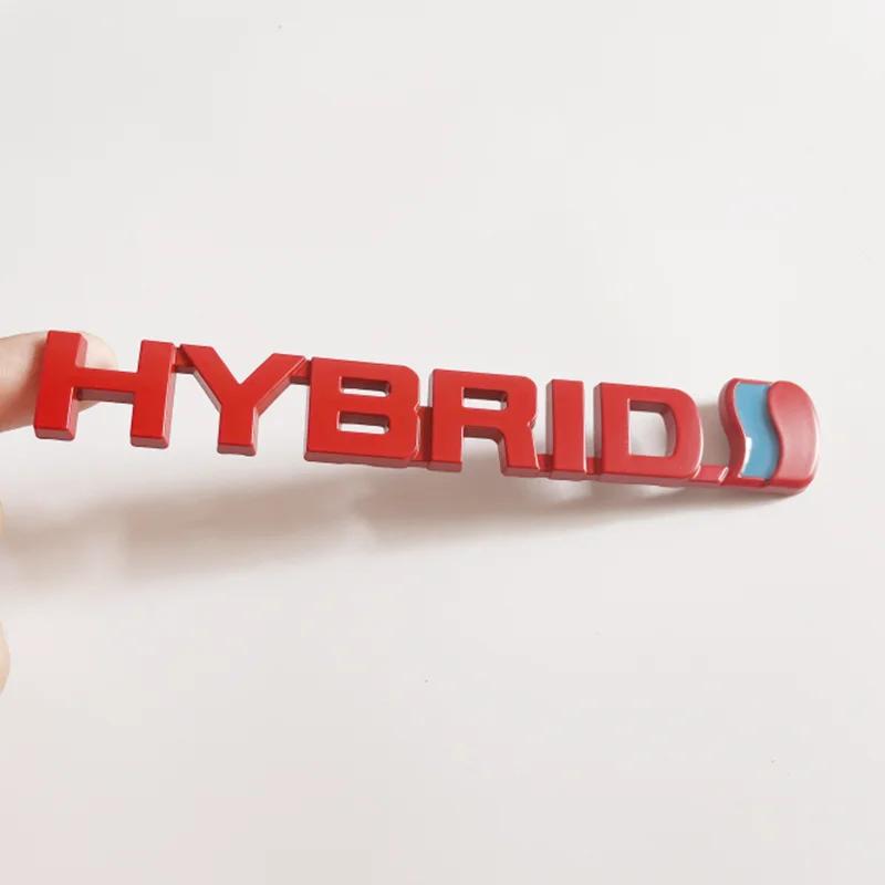 1Pc 3D Metal HYBRID Logo Side Fender Rear Trunk Emblem Badge Car Sticker Decals For  Prius Camry Crown Auris Rav4s TRD