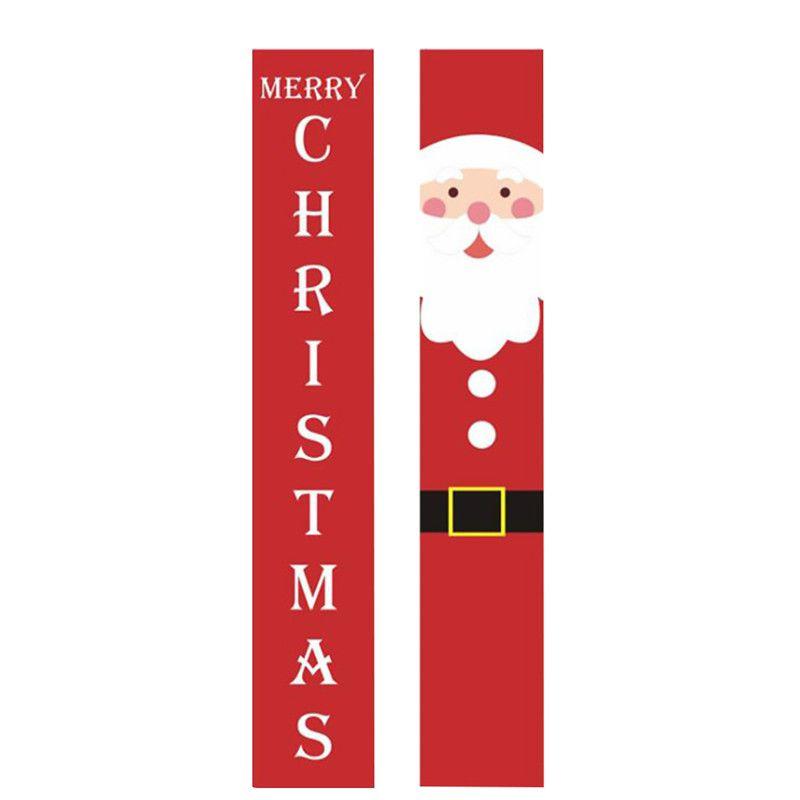 Festive Christmas Door Banner Snowman Santa Hanging Wall Decor