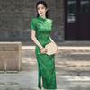Yeşil test gönder ulusal tarz yeni Çin tarzı Suzhou uzun cheongsam geliştirilmiş genç 1011 yeni kadın yüksek algı yaz
