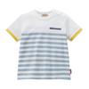 MIKI HOUSE Short Sleeve with Border and Simple Made In for Boys and Baby and Suitable for School and Storm Blue T-Shirt Logo, Design, Japan, Girls,