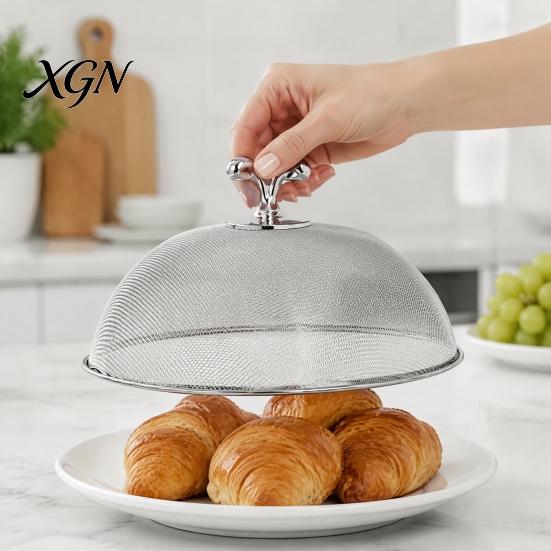 Metal Mesh Food Protectors for Party Stainless Steel Cover with Handle, Insect Control Tents Picnics Tent, Durable Dome Guard Plates And Serving Trays
