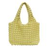 Folded Bubble Shoulder Bag Underarm Bag Women's Large Capacity Canvas Shopping Bag Open Soft and Comfortable