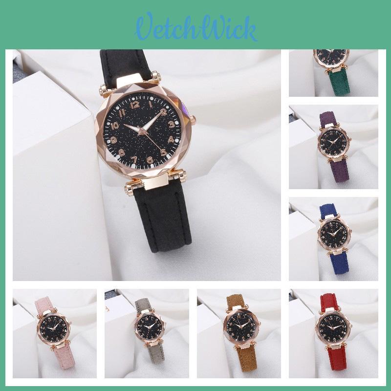 Women's Digital Belt Watch With Night Sky Design Casual Quartz Wristwatch