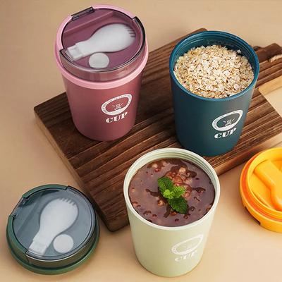 500ml Cup Shape Lunch Box Portable Soup Porridge Cup For Kids Microwave Plastic Bento Box Student Sealed Food Container Box