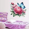 Peony Floral Butterfly Wall Sticker Self-Adhesive Removable for Living Room Bedroom Elegant Home Decor Art