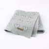 Baby Knitted Heart Pattern Crochet Swaddle Wrap With Windproof Cotton For Newborns