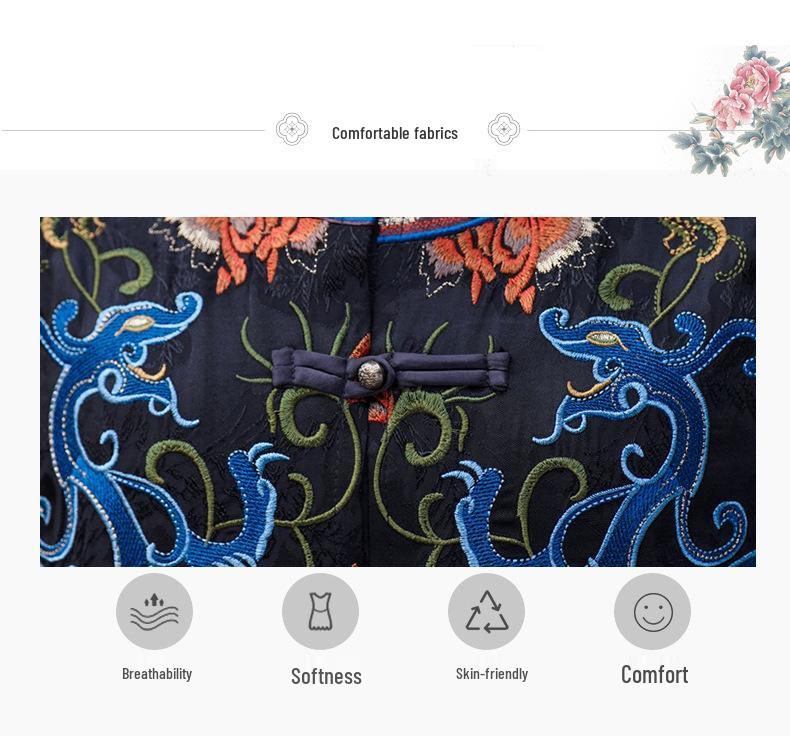 Ethnic Embroidered Chinese-Style Sleeveless Cardigan Vest