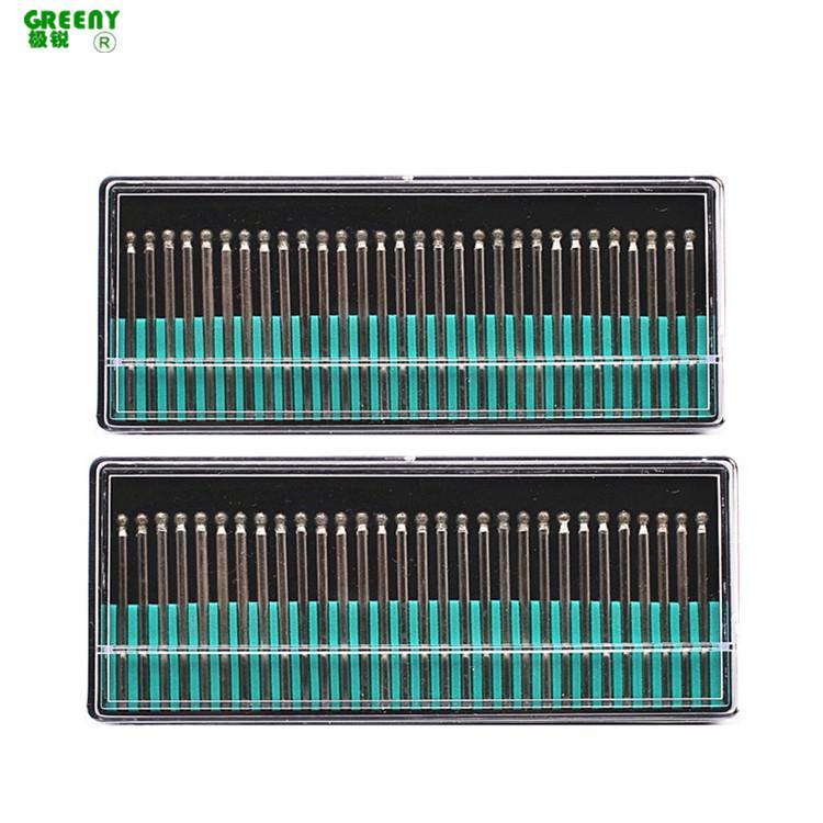 Boxed Set of 30 Ball-Shaped Diamond Grinding Needles, 3.0mm Electroplated for Jade Carving