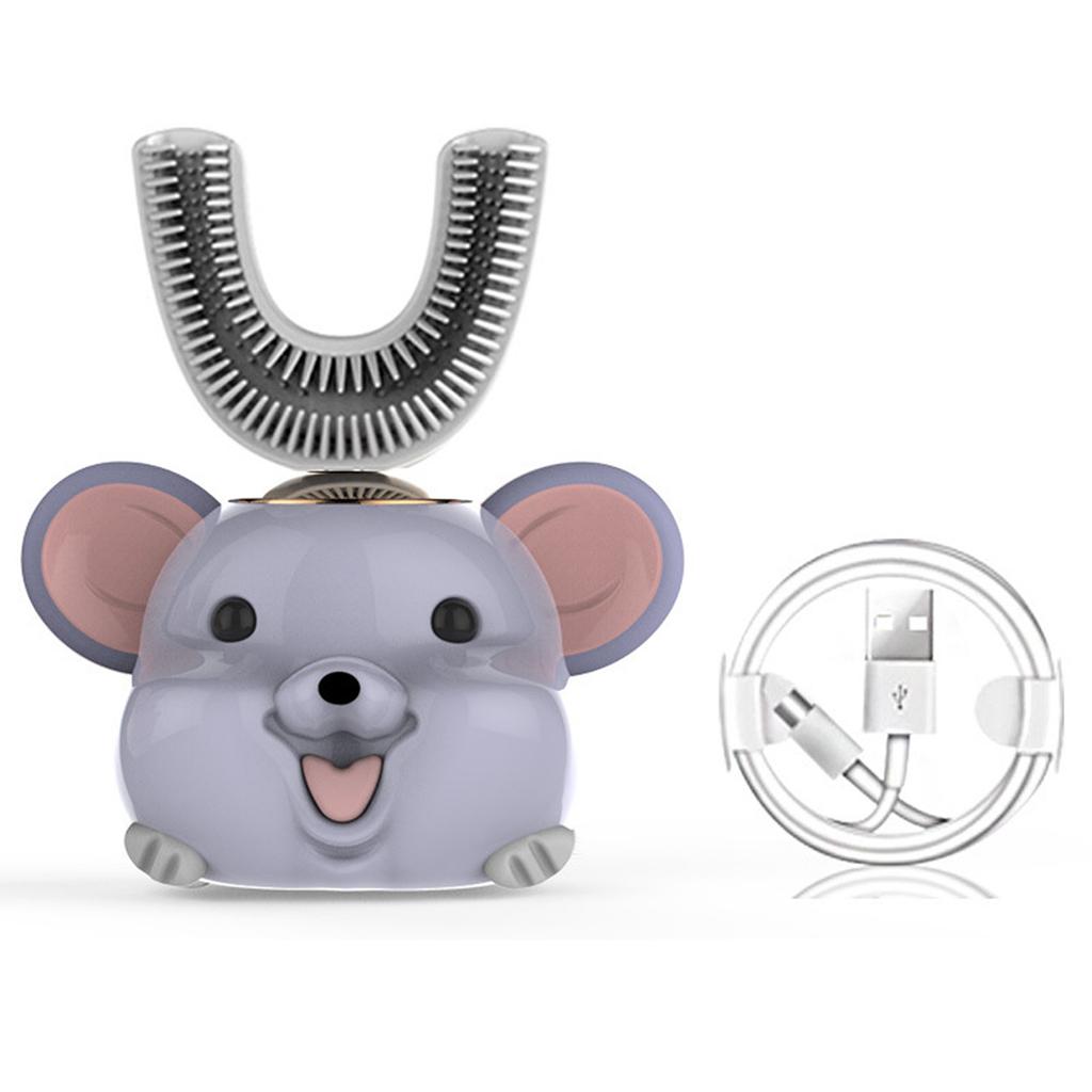 Kids U Shaped Electric Toothbrush Auto Ultrasonic 360 Cartoon Age 2 6