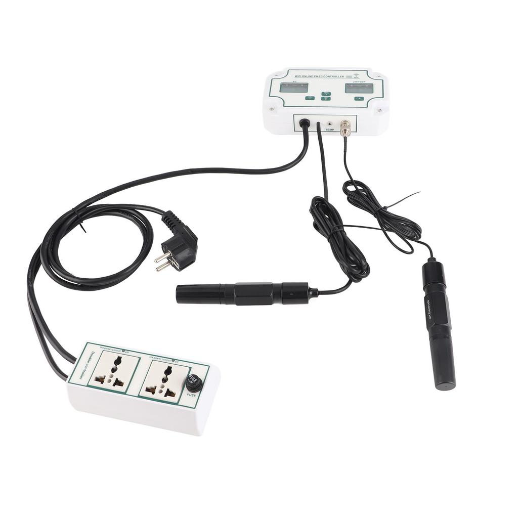 Water Quality Tester PH EC TEMP 3 in 1 Tester WIFI Automatic Identification Tester with Alarm Function EU Plug 230V