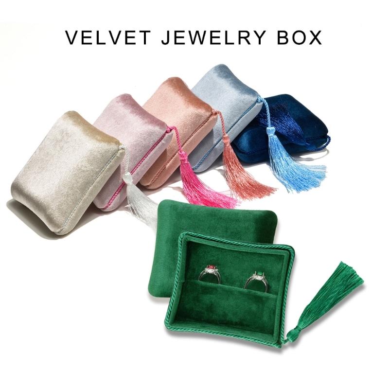 Velvety Jewelry Box Portable Travel Case Organizers with Multi Layer Compartments for Rings Necklaces Earrings