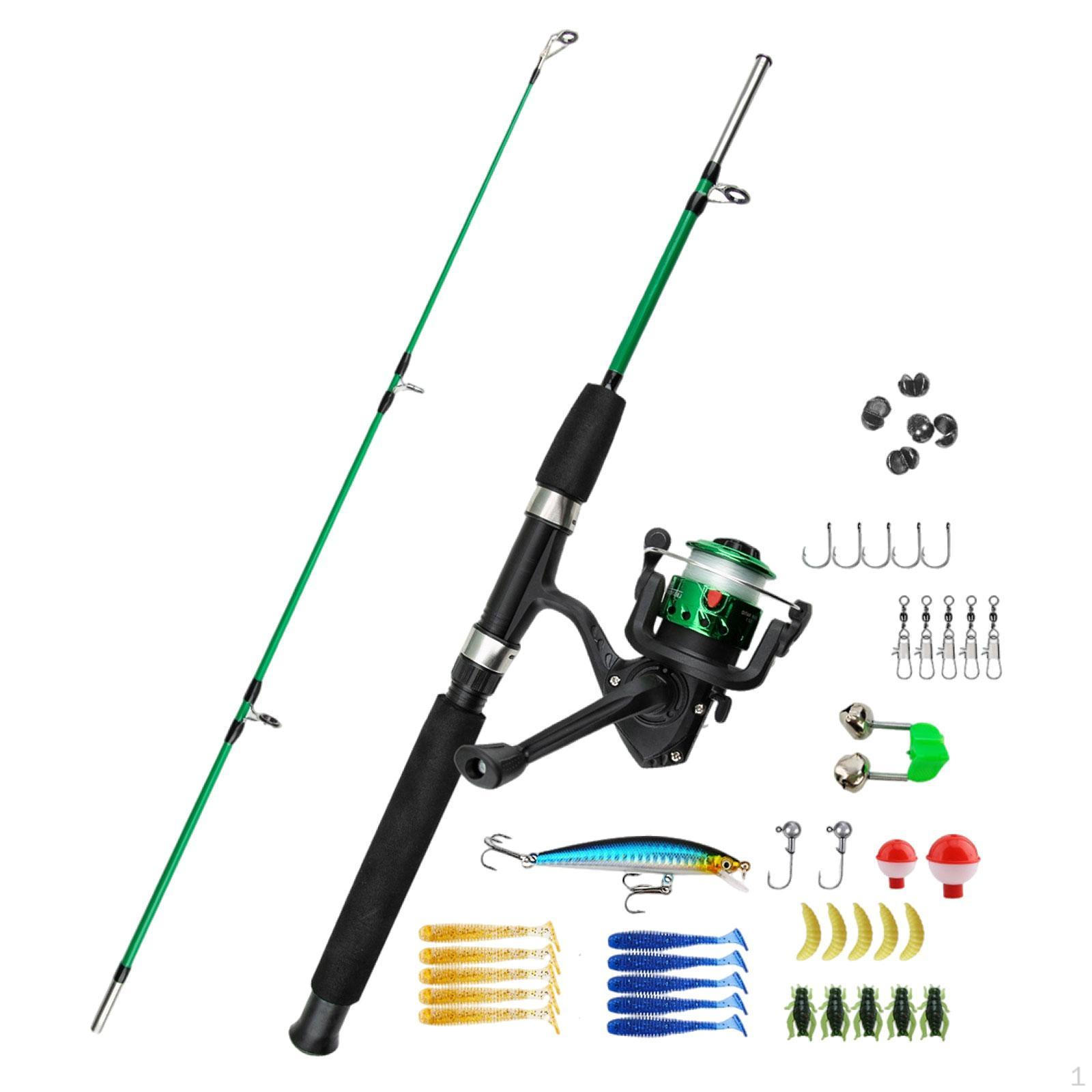 

Детский набор удочки и катушки с приманками для развлечений на открытом воздухе Green Fishing Rod