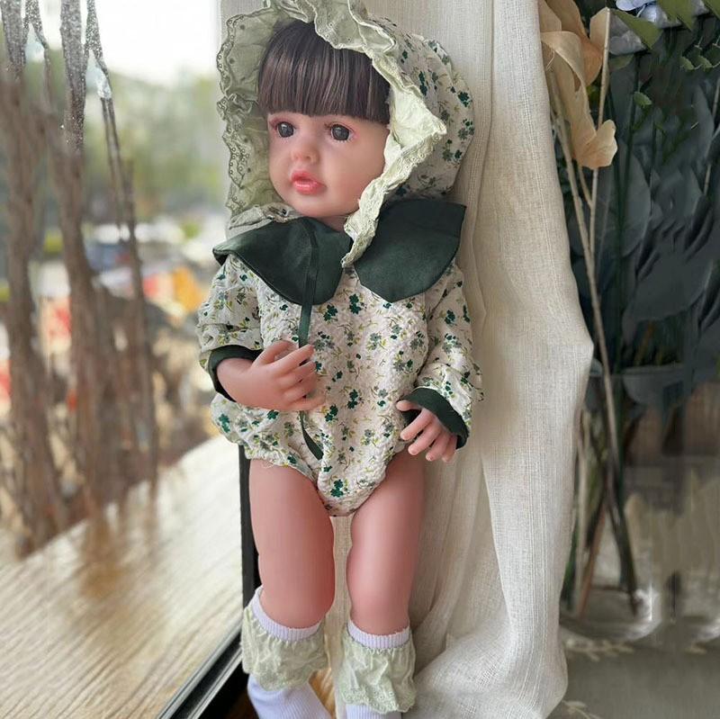 

Кукла Реборн 55 см Полностью виниловая кукла-младенец для сопровождения девочки Игрушечная кукла Подарочный набор в коробке 1pc