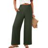 Women High Waist Wide Leg Pants Loose Fit Trousers with Pockets Comfortable Lightweight Casual Style for Daily Wear