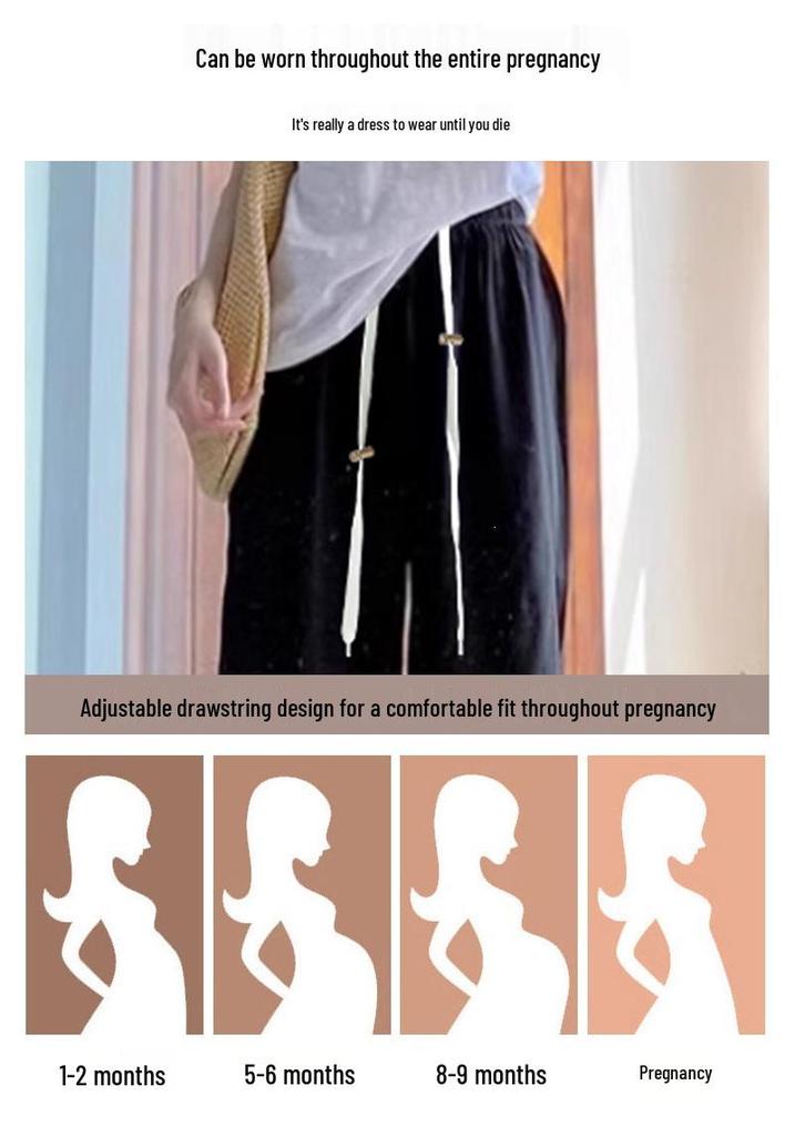 Maternity Ice Silk Sun Protection Wide Leg Pants – Summer Outerwear 2026