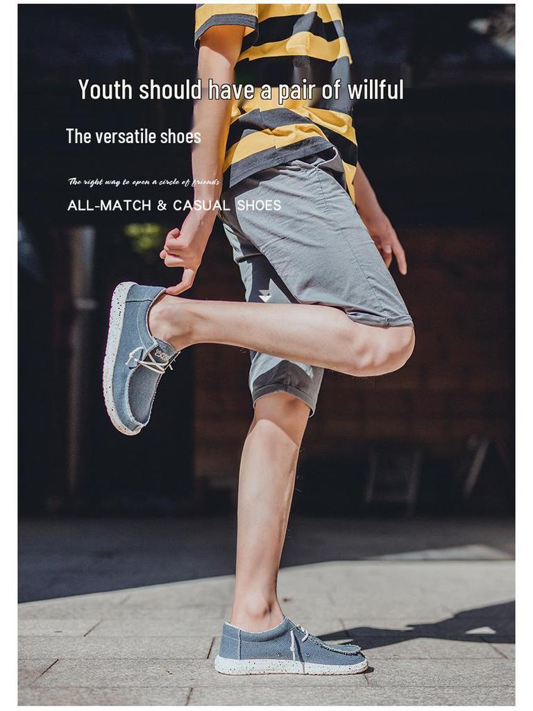 Men’s Plus-Size Canvas Casual Loafers - European Style Driving Shoes