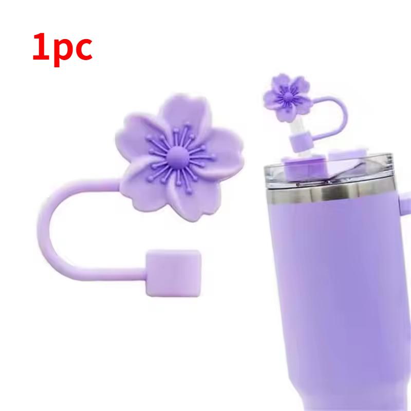 

For Stanley Cups 30&40 Oz Flower Design Straw Covers Toppers Silicone Accessories Tumbler with Handle Reusable Straw Caps Tips