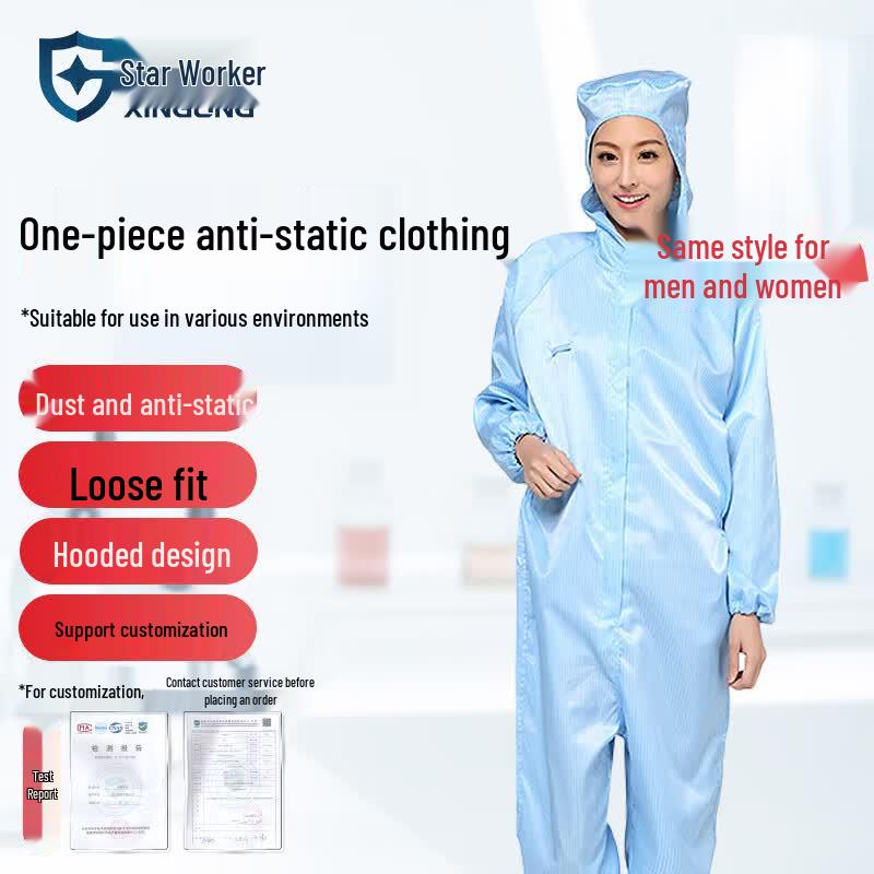 XINGGONG Anti-static Hooded Cleanroom Suit