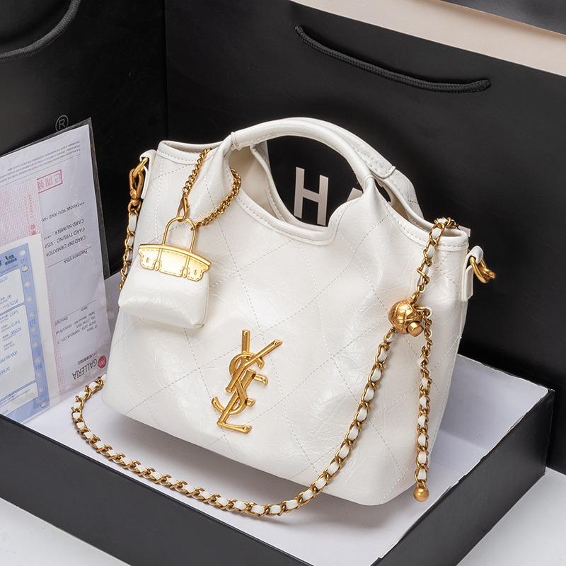 new handbag rhombus embroidery thread vegetable basket chain shoulder messenger bag