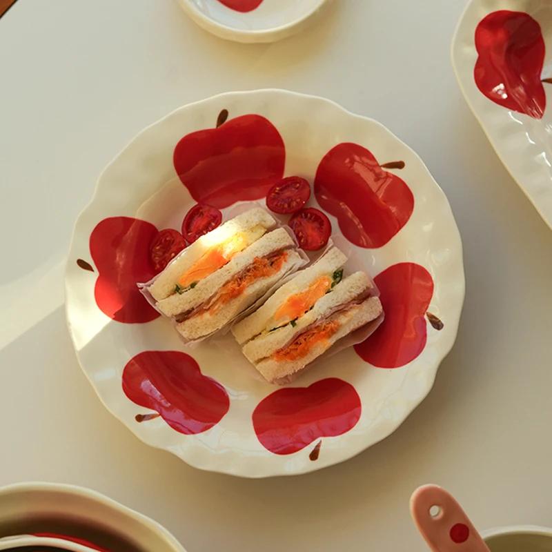 Creative Cute Fruits Ceramic Plates Exquisite Party Afternoon Tea Dessert Ice Cream Bowls Fashion Home Breakfast Coffee Mugs