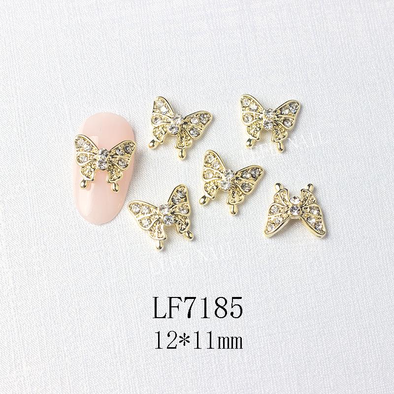 3D Metal Butterfly Nail Art Decorations with Mini Rhinestones