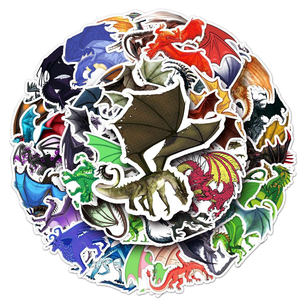 Evil Dragon Cartoon Stickers (50-Pack) – Waterproof, Decorative Stickers for Suitcases, Scooters, Laptops, Tablets, and Water Bottles