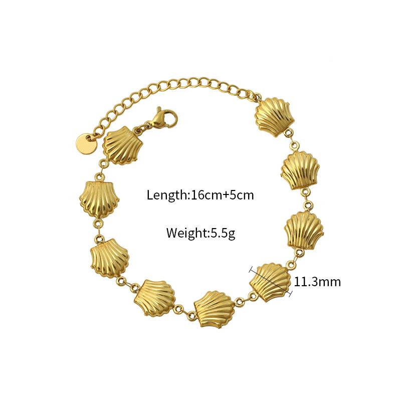 Fashion Shell Seaside Summer Titanium Steel Jewelry Earrings Bracelet Necklace Temperament Women Do Not Fade Stainless Steel