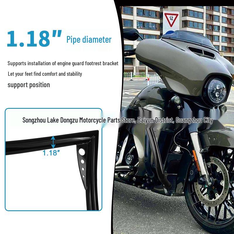 Harley Touring Glide Black Front Bumper Anti-Collision Guard 09-23