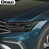 2 Pcs Car Headlight Protective Film Front Light Transparent Smoked Black TPU Sticker For Volkswagen VW Tiguan Facelift