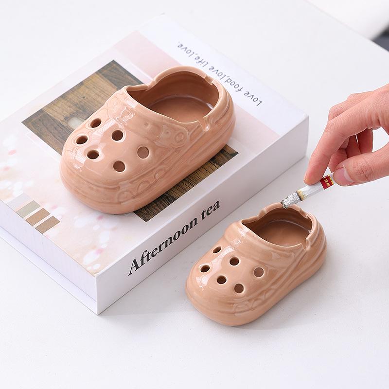 Ceramic Shoe Slipper Ashtray for Home, Office, or Hotel Decor