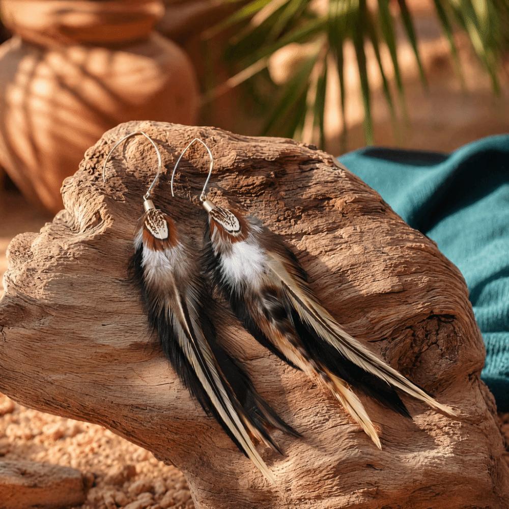 Hanging Long Tassel Feather Earrings Boho Peacock Tassel Earrings  Beach Vacation