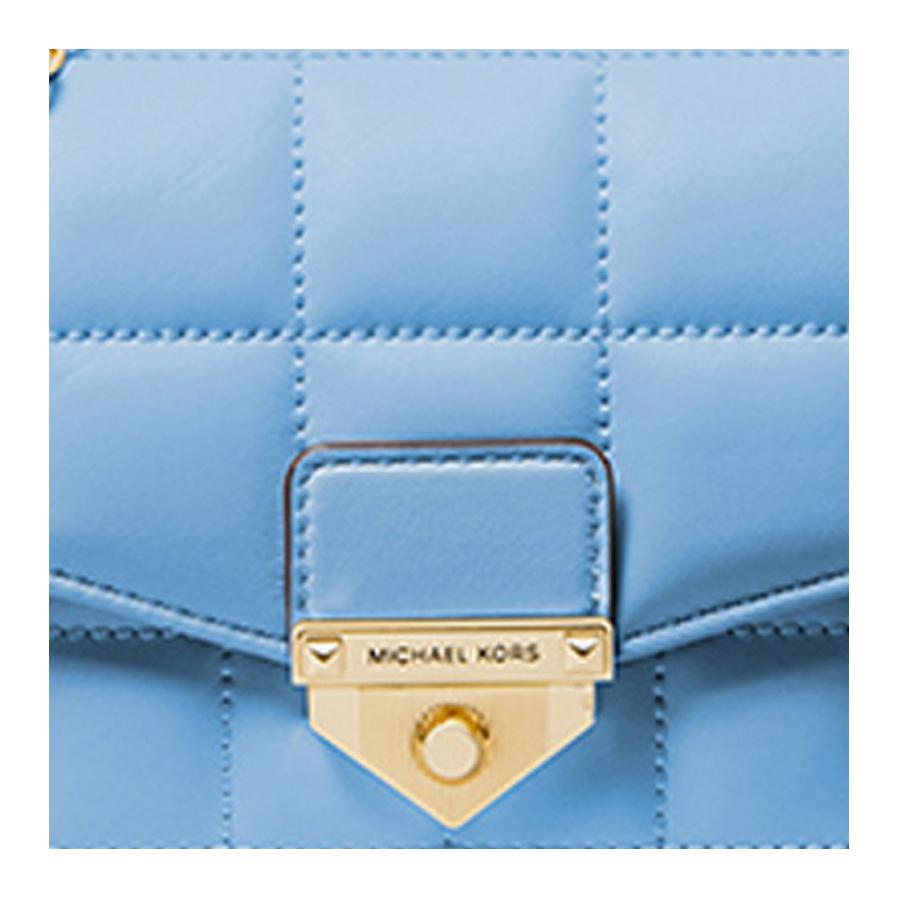Michael Kors MK Soho Commuter Solid Color Chain Lock Leather Crossbody Bag Women bags Sky-Blue 32S1G1SC9L-485