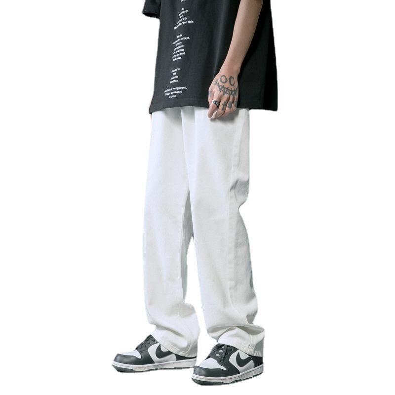 Men's Trendy Wide-Leg Loose Jeans - Casual Straight-Fit Dad Jeans for Couples