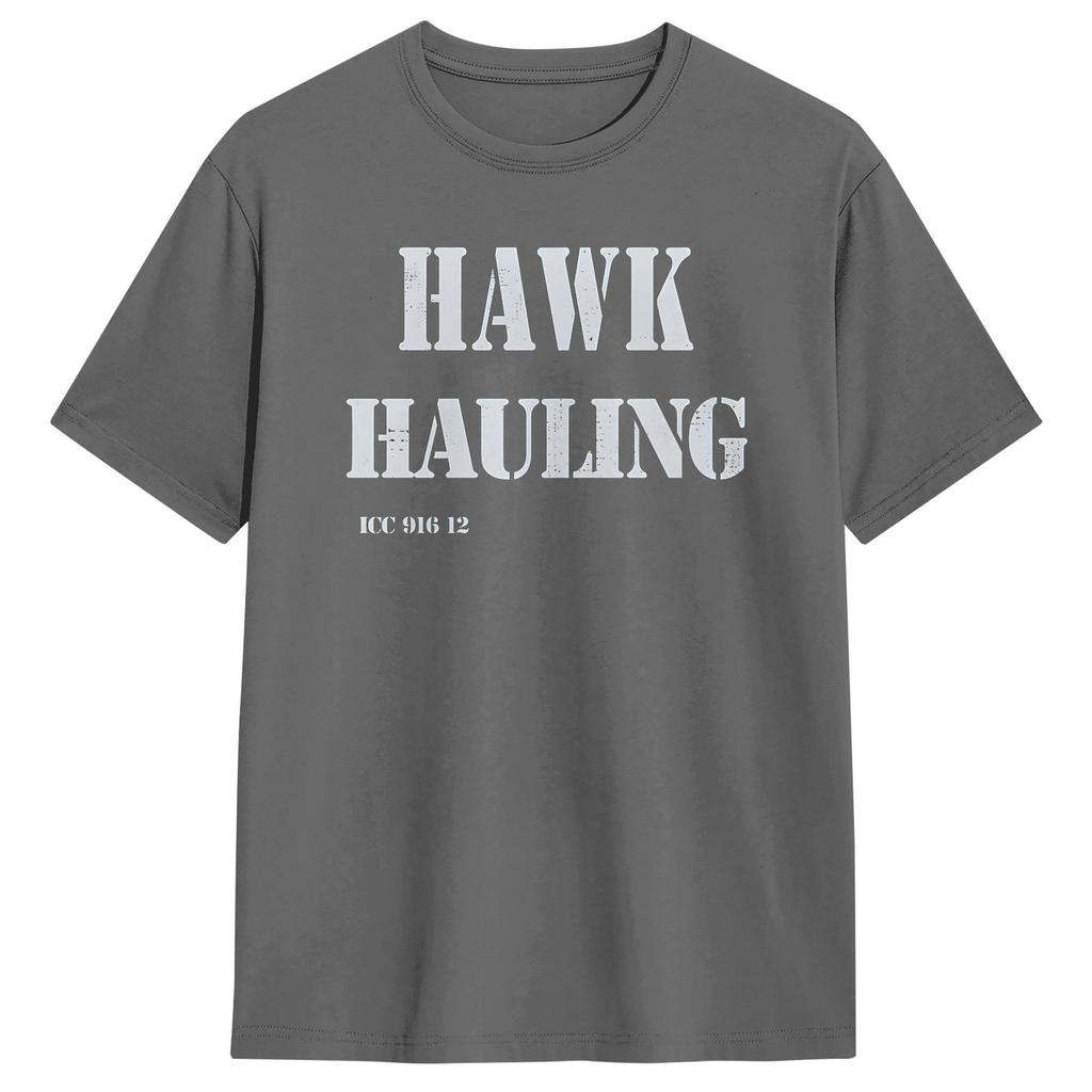 Hawk Hauling Tür Aufkleber T-Shirt Sommer Übertrieben Hippie T-Shirts Reine Baumwolle Rundhals Übergröße Kleidung Kurzarm T-Shirt