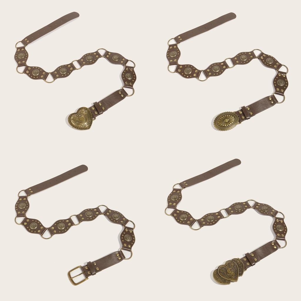 Colored Bronze Pin Buckle Cipri Splitting Womens Belt Clothing Accessories