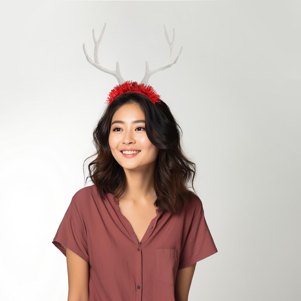 1Pair White Deer Antlers Realistic Christmas Props 17Cm DIY Holiday Decorations Cosplay Party Accessories Headband