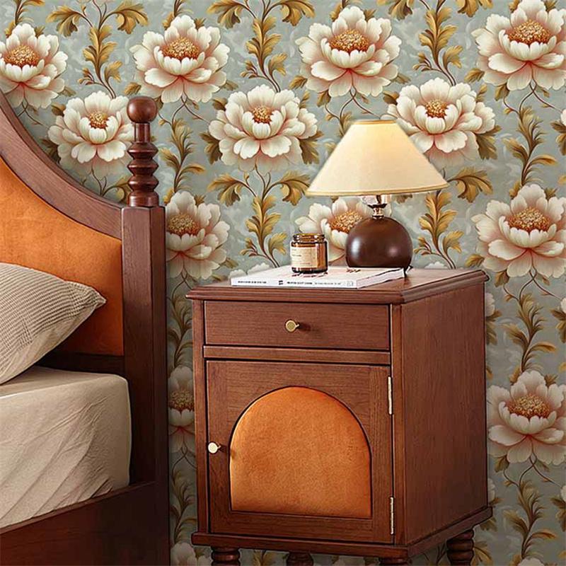Vintage Floral Wallpaper Wainscoting Sticker Self-Adhesive Waterproof Moisture-Resistant Wall Decoration Renovation Upcycling
