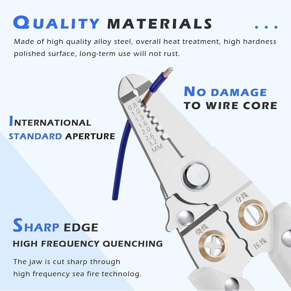 Special Wire Stripper for Electrician 7-in-1 Multifunction Wire Plier Tool(Grey)