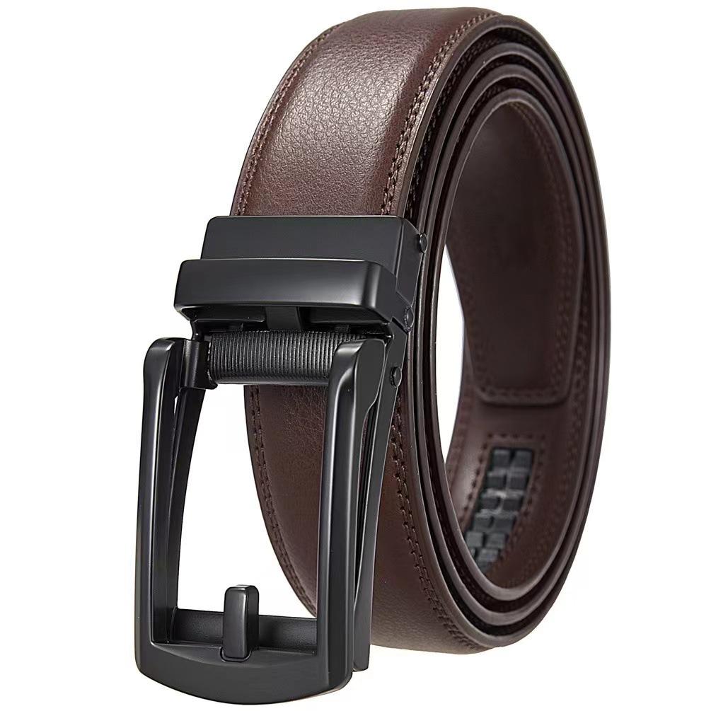 New Hot Selling Men's Genuine Leather Belt, Two-layer Cowhide, Business Fake Needle Buckle, Fashionable High-end Belt, Factory Direct Sales