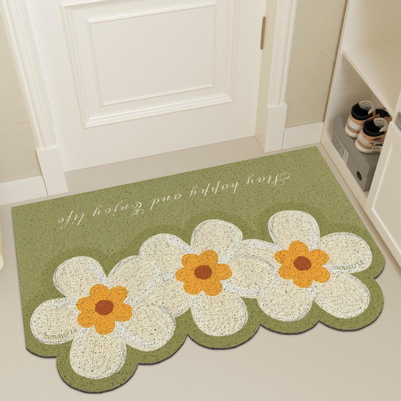 

Коврик для пола из проволоки круглой формы, устойчивый к пыли, грязи, износостойкий, режущийся, креативный ковер из ПВХ с цветным принтом в виде мультфильма для домашнего использования 40*60cm