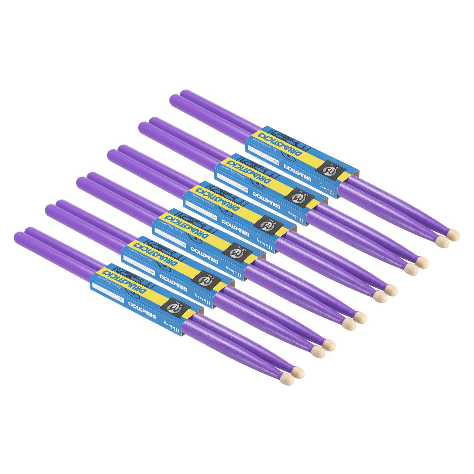 

PATIKIL Set of 6 Maple Wood Drumsticks, Anti-Slip, 5A, Purple, for Drumming, Musical Instruments, and Percussion
