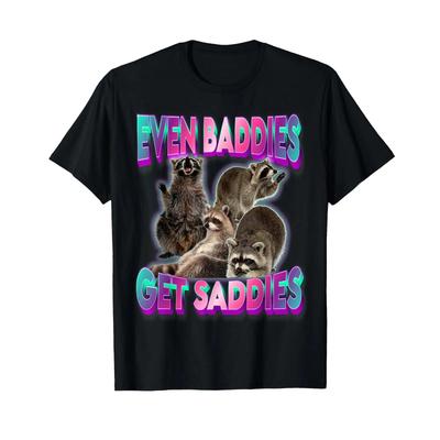 Sogar BSewichte Bekomunisex Traurige Waschbären Lustiges Meme T-Shirt Schwarz Vintage Oberteil Für Den Alltag Stilvoll Weich