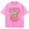 Fashion  Cotton Washed T-Shirt A Beautiful And Shining World Print Tees Summer Street Short Sleeve Oversize Female Clothing