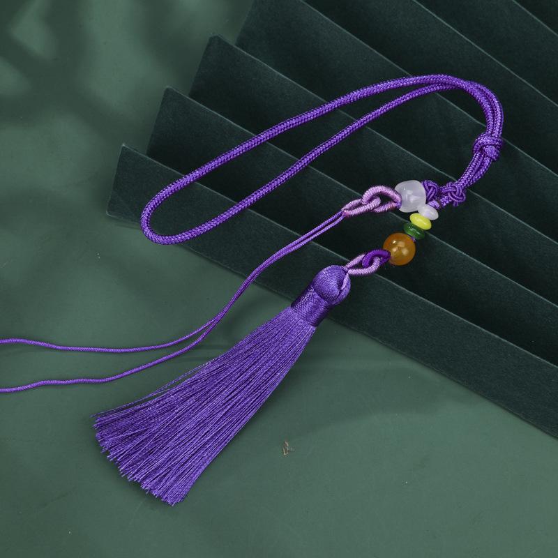 Exquisite Pearl and Jade Tassel Ornament with Pull Ring