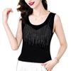 Women's Rhinestone Spaghetti Strap Tank Top - Plus Size Sleeveless Slimming Summer Layer